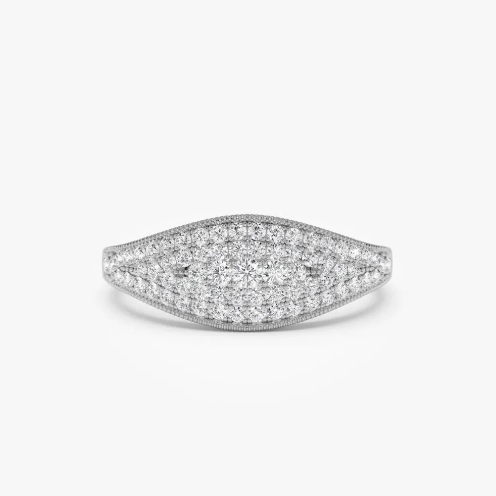 14k Glamorous Pave Setting Diamond Ring