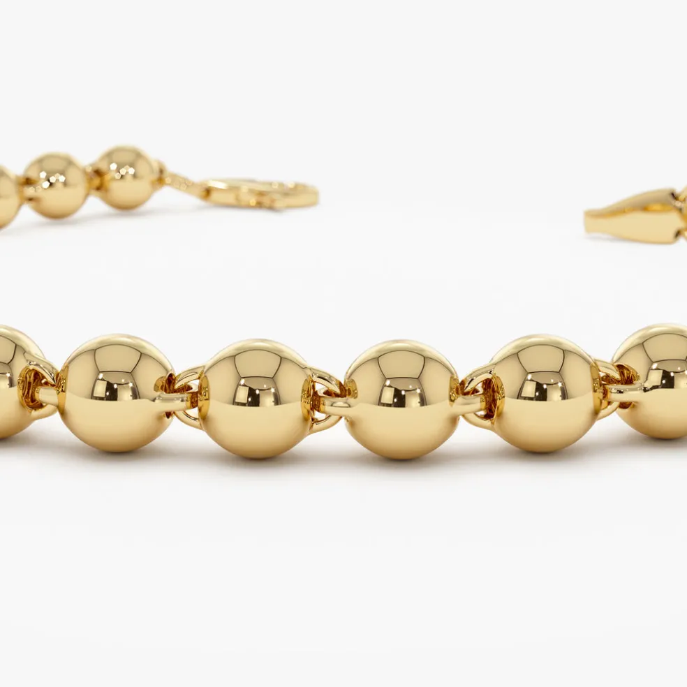 14K Gold 5 MM Bead Bracelet