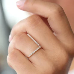 14K Gold 3 Prong Diamond Wedding Ring