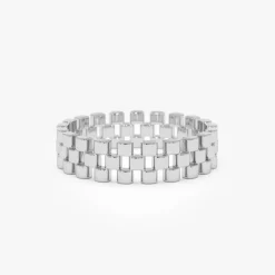 14k Gold 3 Row Link Ring