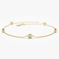 14K Gold 5 Stone 0.50ctw Diamond by The Yard Solitaire Bracelet