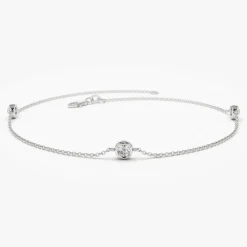 14K Gold 5 Stone 0.50ctw Diamond by The Yard Solitaire Bracelet