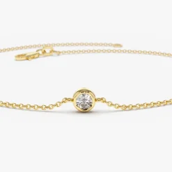 14K Gold 5 Stone 0.50ctw Diamond by The Yard Solitaire Bracelet