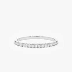 14K Gold 11 Stone Diamond Wedding Band