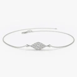 14k Gold All Diamond Evil Eye Bracelet