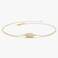 14K Gold Art Deco Chain Bracelet