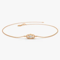 14K Gold Art Deco Chain Bracelet