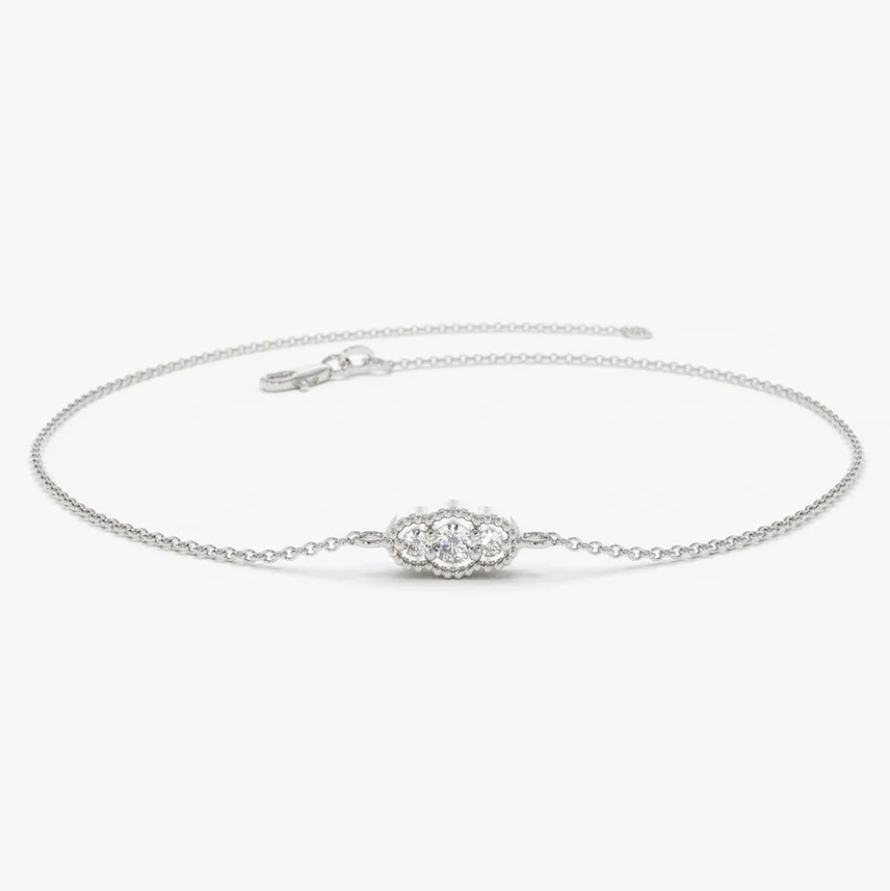 14K Gold Art Deco Chain Bracelet