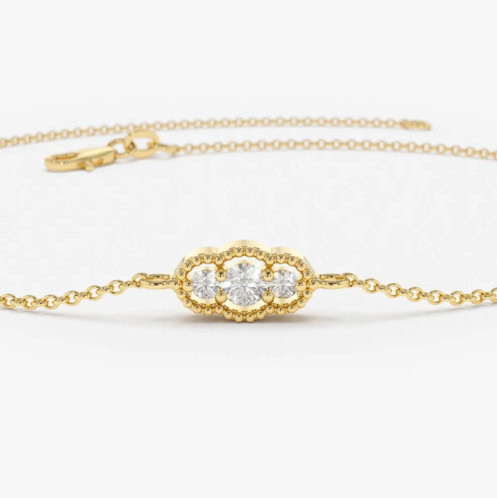 14K Gold Art Deco Chain Bracelet
