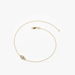 14K Gold Baguette and Round Diamond Mix Bracelet