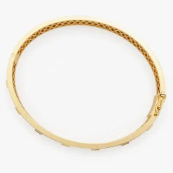 14k Gold Baguette Diamond Bezel Setting Statement Bangle
