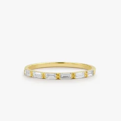 14K Gold Baguette Diamond Wedding Ring