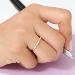 14K Gold Baguette Diamond Wedding Ring