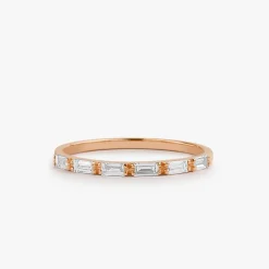 14K Gold Baguette Diamond Wedding Ring