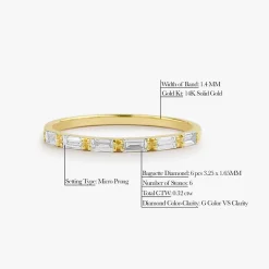 14K Gold Baguette Diamond Wedding Ring