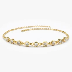 14K Gold Bezel Set Diamond Bracelet