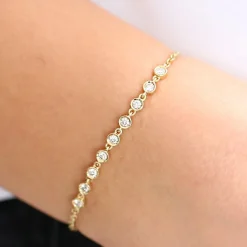 14K Gold Bezel Set Diamond Bracelet