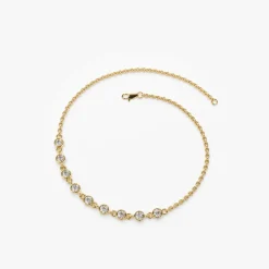 14K Gold Bezel Set Diamond Bracelet