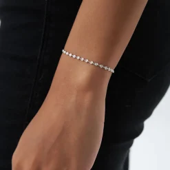 14K Gold Bezel Setting Diamond Tennis Bracelet