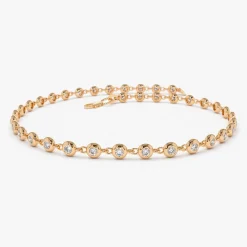 14K Gold Bezel Setting Diamond Tennis Bracelet