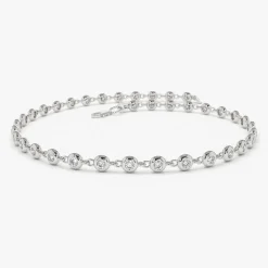 14K Gold Bezel Setting Diamond Tennis Bracelet