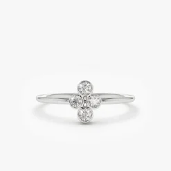 14K Gold Bezel Setting Quad Diamond Ring