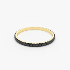 14K Gold Black Diamond Eternity Band