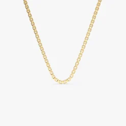 14K Gold Box Chain Necklace 1.25mm