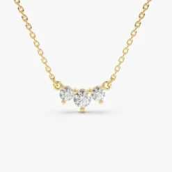 14K Gold Classic Trio Diamond Necklace