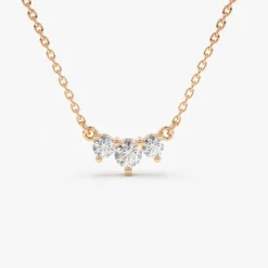 14K Gold Classic Trio Diamond Necklace