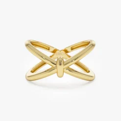 14K Gold Crossover Band