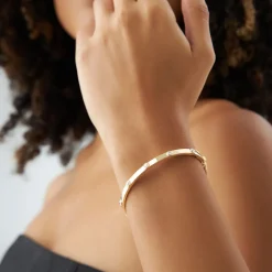 14K Gold 0.50Ct Round Diamond Bangle Bracelet