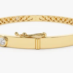 14K Gold 0.50Ct Round Diamond Bangle Bracelet