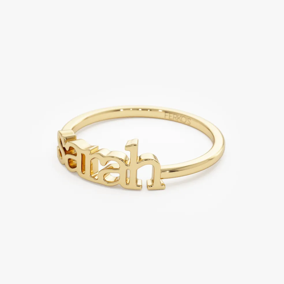 14K Gold Custom Name Ring