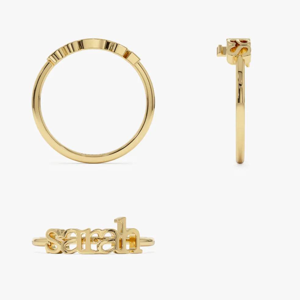 14K Gold Custom Name Ring