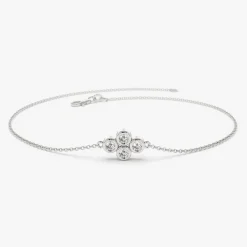 14K Gold Dainty Quad Diamond Bracelet