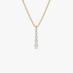14k Gold Diamond Bar Necklace