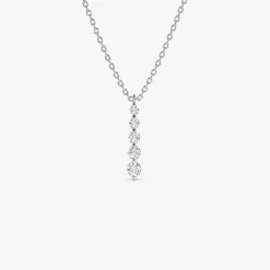 14k Gold Diamond Bar Necklace