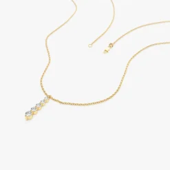 14k Gold Diamond Bar Necklace