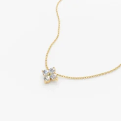 14K Gold Diamond Clover Necklace