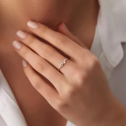 14k Gold Diamond Cluster Ring