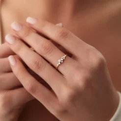 14k Gold Diamond Cluster Ring