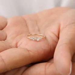 14k Gold Diamond Cluster Ring