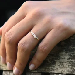 14k Gold Diamond Cluster Ring