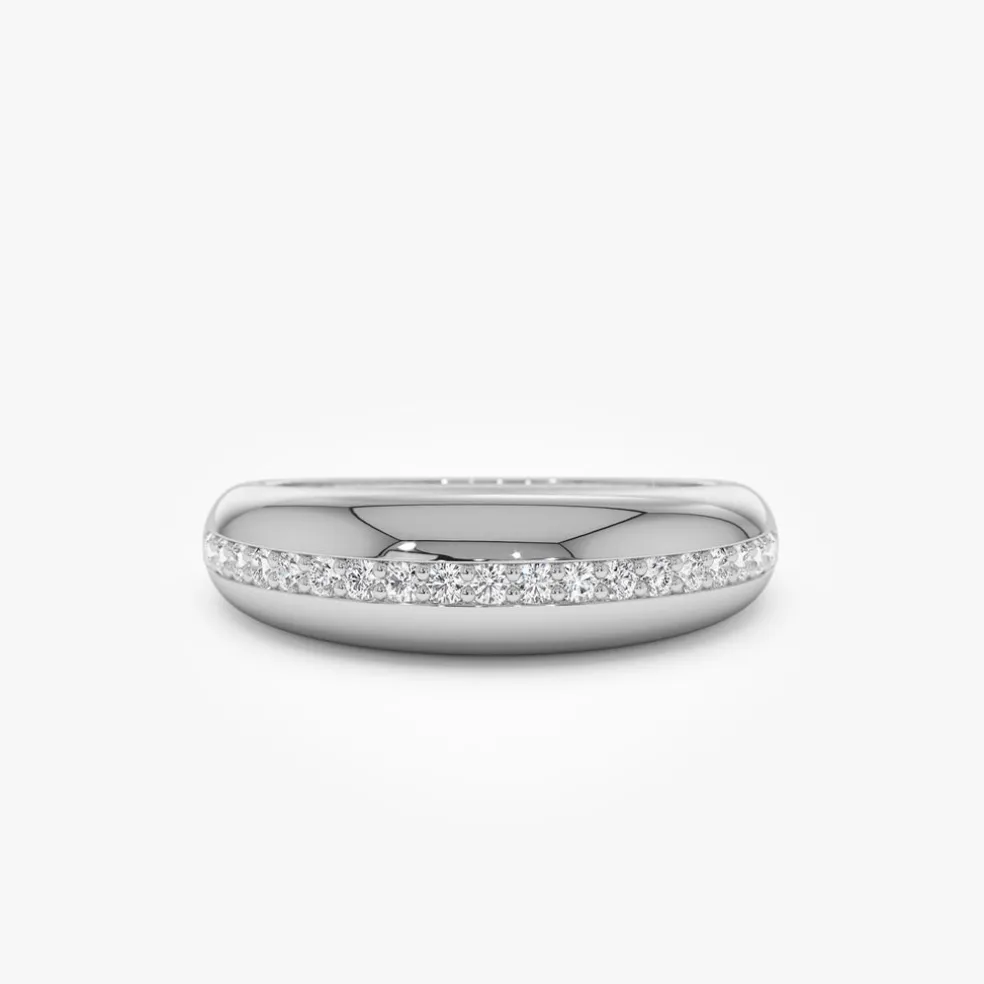 14k Gold Diamond Dome Balloon Ring