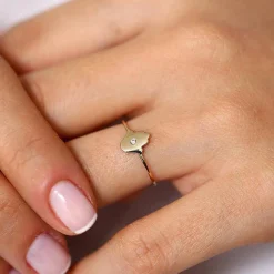 14K Gold Diamond Hamsa Ring