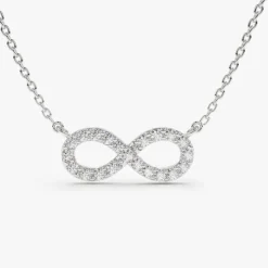 14K Gold Diamond Infinity Necklace
