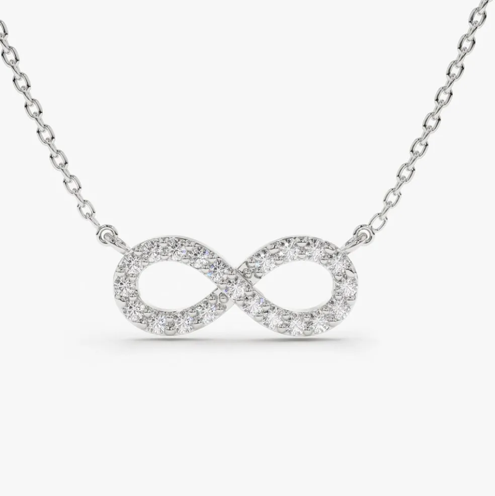 14K Gold Diamond Infinity Necklace