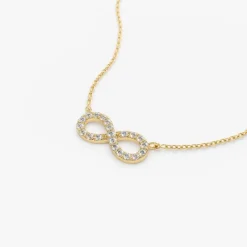 14K Gold Diamond Infinity Necklace