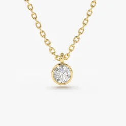 14K Gold Diamond Solitaire on a Bail